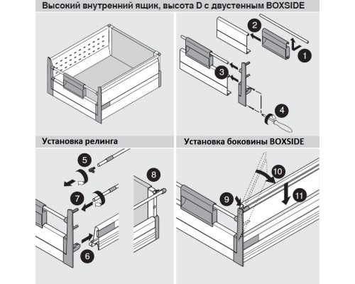 Блюм ящик внутренний схема