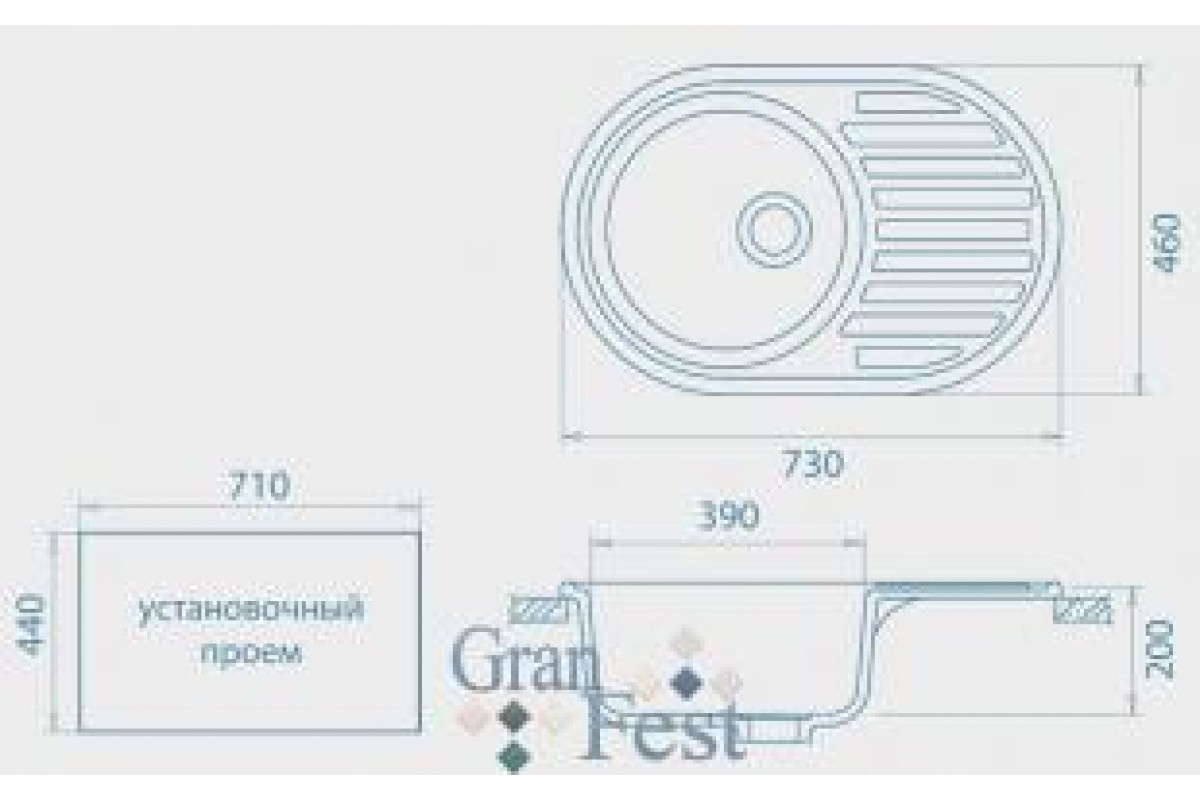 Гран фест. Мойка из искусственного камня Размеры. GRANFEST размер отверстия. Мойка к-730. Раковина Гран Фес толщина под кран.